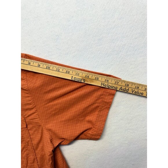 Men’s Van Heusen Burnt Orange Classic Fit Traveler Short Sleeve Button Up Size L - Picture 5 of 8